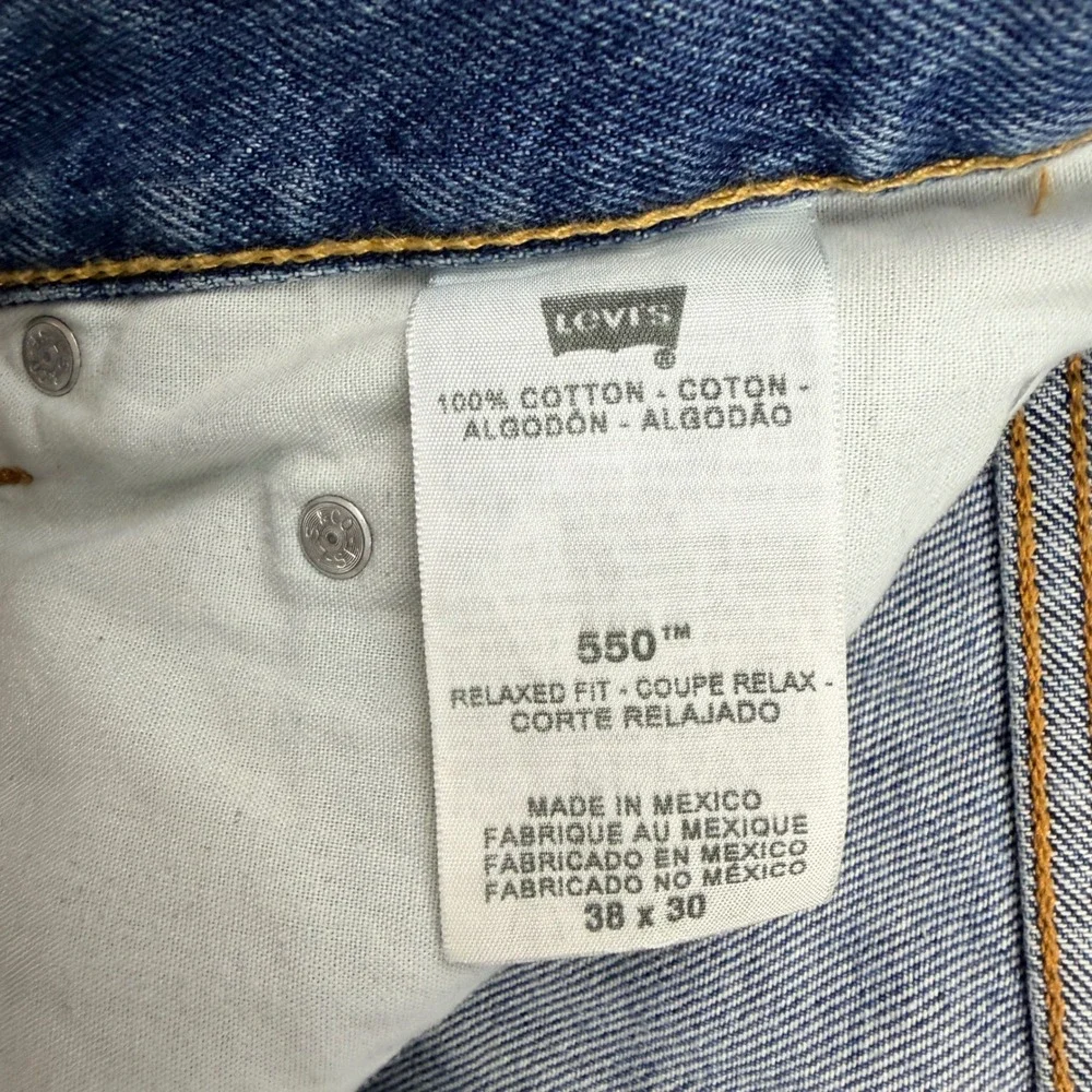 Levi's 550 Relaxed Fit Men's Jeans 38x30 Medium Wash‎ Blue Denim 550-0216